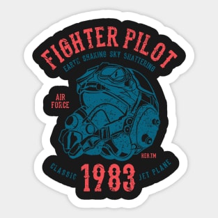 Fighter Pilot Air Force Classic Jet Plane 1983 Sticker